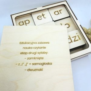 Edukacyjna zabawa nauka czytania – sylaby zamknięte, „l”, „j” + samogłoska i dwuznaki (93 szt.)