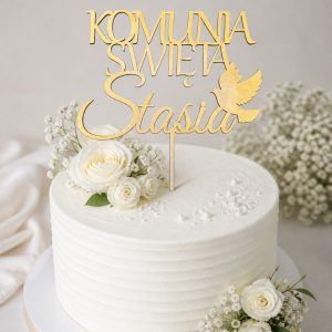 Topper na tort ze sklejki – personalizowany (imię)