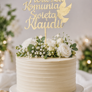 Topper na tort ze sklejki – personalizowany (imię)