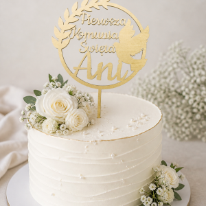 Topper na tort ze sklejki – personalizowany (imię)