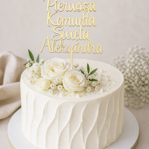 Topper na tort ze sklejki – personalizowany (imię)