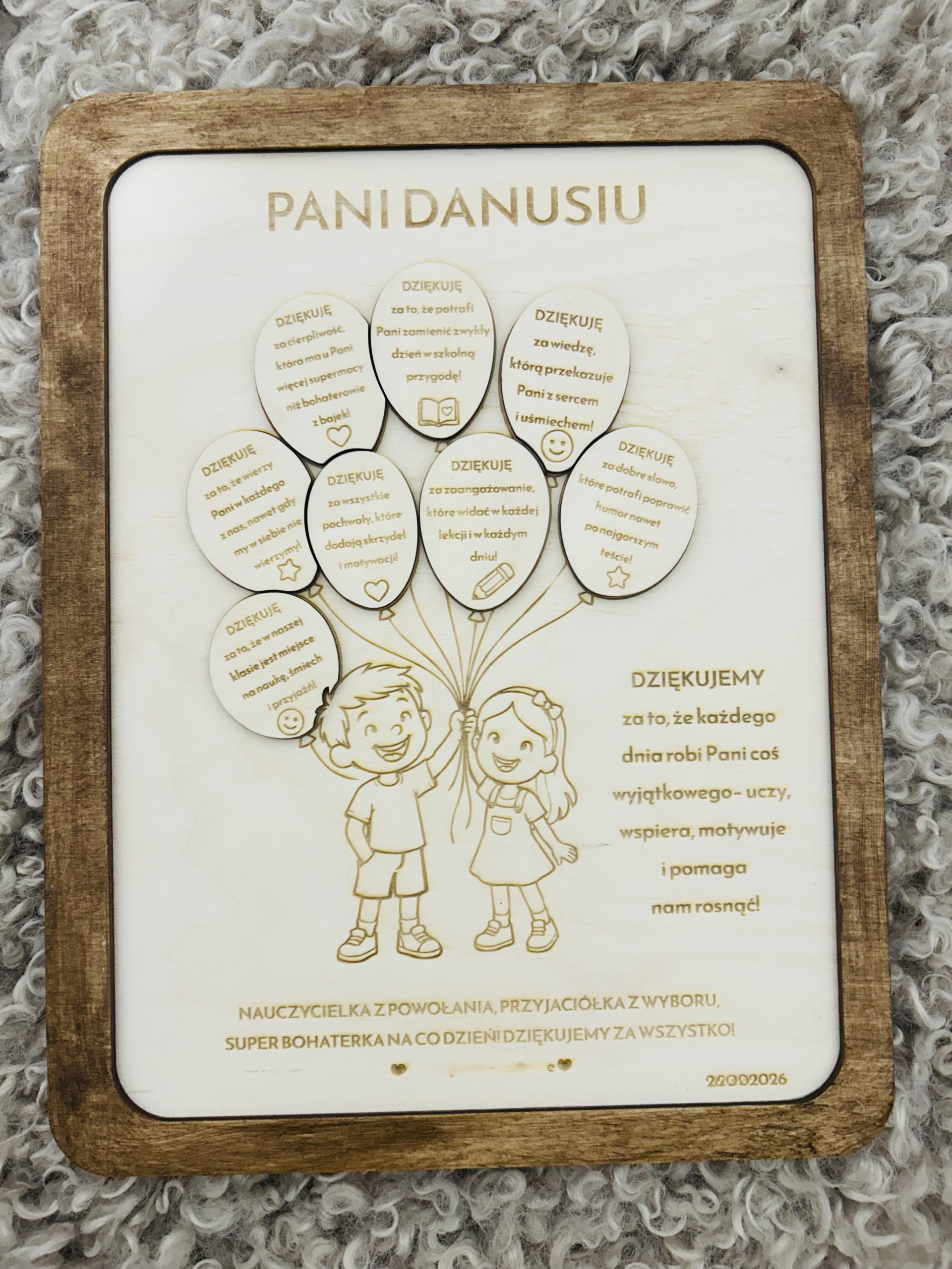Personalizowana tabliczka ścienna z podziękowaniem dla nauczyciela - obrazek 2