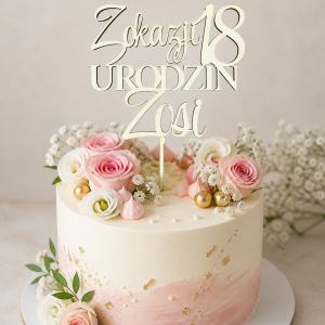 Topper na tort ze sklejki – personalizowany (imię + liczba)